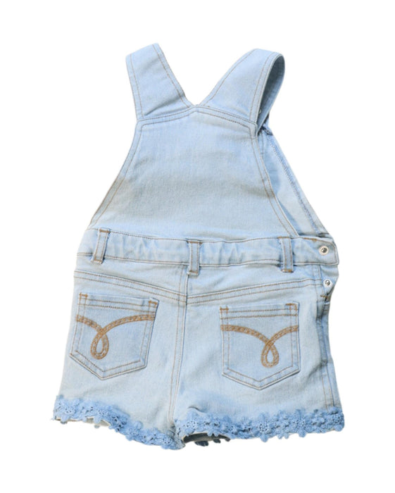 A Blue Overall Shorts from Calvin Klein in size 2T for girl. (Back View)