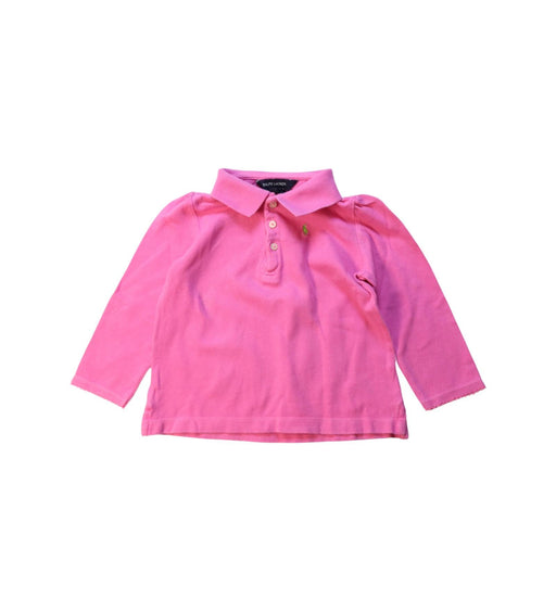 A Pink Long Sleeve Polos from Ralph Lauren in size 2T for girl. (Front View)