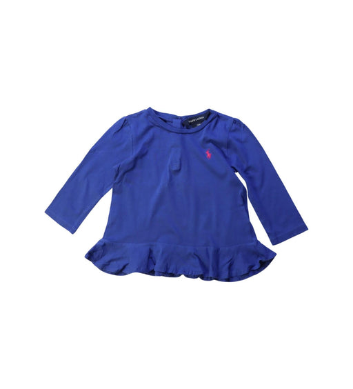 A Blue Long Sleeve Tops from Ralph Lauren in size 12-18M for girl. (Front View)