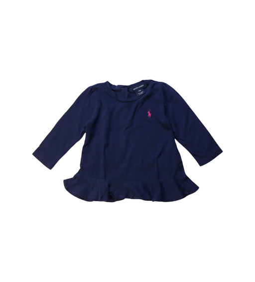 A Navy Long Sleeve Tops from Ralph Lauren in size 12-18M for girl. (Front View)
