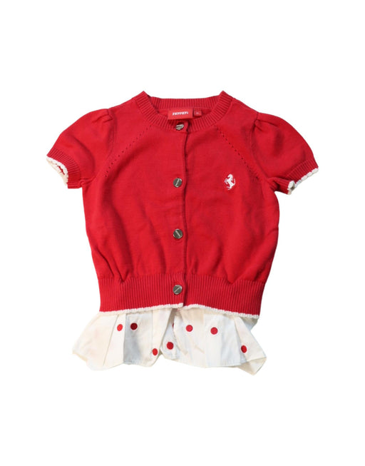 A Red Short Sleeve Tops from Ferrari in size 3T for girl. (Front View)