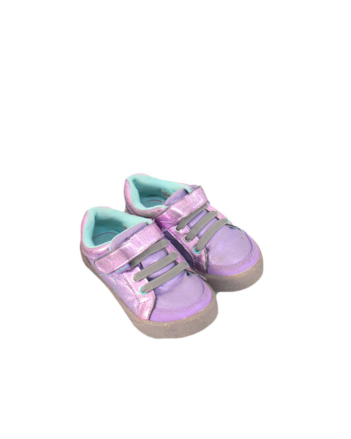 A Purple Sneakers from pediped in size 4T for girl. (Front View)