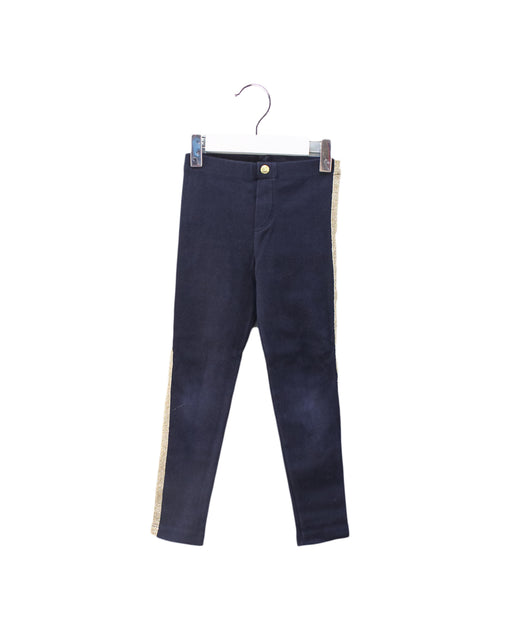 A Navy Leggings from Petit Bateau in size 4T for girl. (Front View)