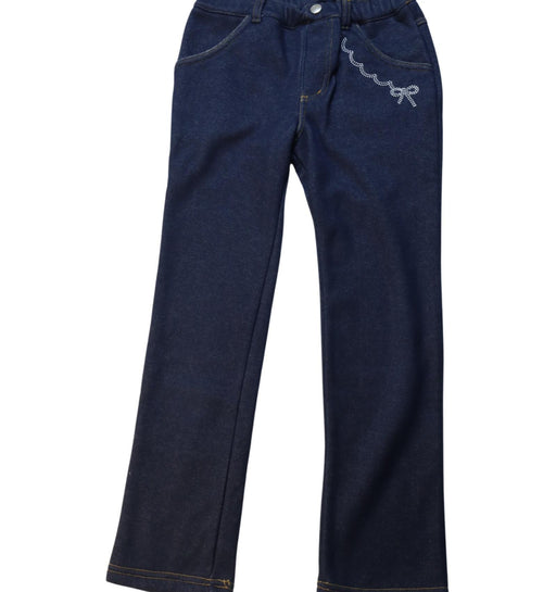A Navy Casual Pants from Kumikyoku in size 7Y for girl. (Front View)