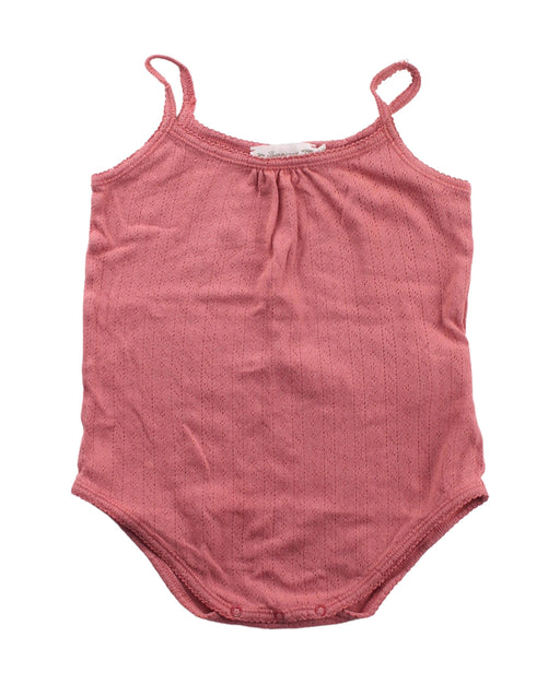 A Pink Sleeveless Bodysuits from Bonpoint in size 12-18M for girl. (Front View)