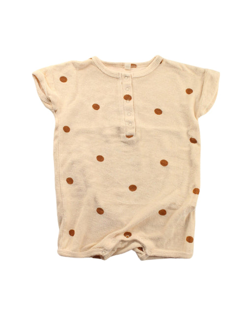 A Beige Short Sleeve Rompers from Organic Zoo in size 6-12M for neutral. (Front View)
