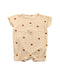 A Beige Short Sleeve Rompers from Organic Zoo in size 6-12M for neutral. (Front View)