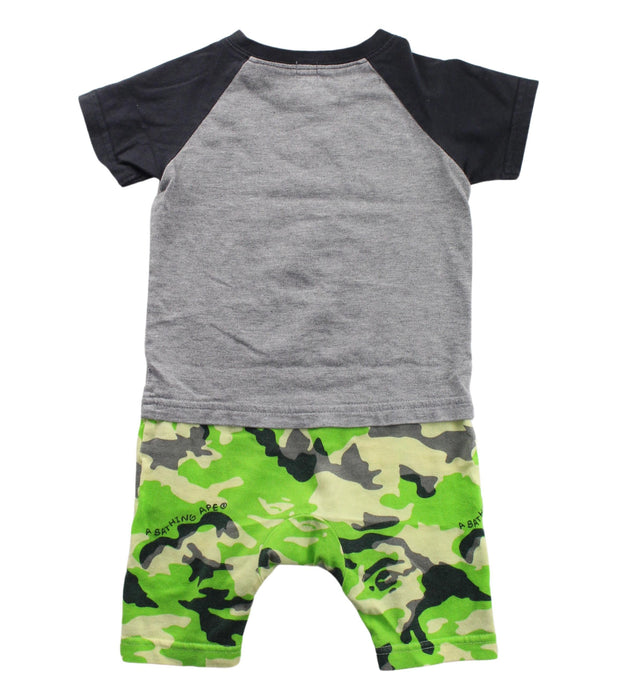 A Grey Short Sleeve Rompers from BAPE KIDS in size 12-18M for boy. (Back View)