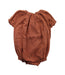 A Brown Short Sleeve Bodysuits from LiiLU in size 12-18M for girl. (Front View)