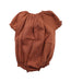 A Brown Short Sleeve Bodysuits from LiiLU in size 12-18M for girl. (Back View)