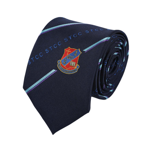 A Multicolour Ties from ECF Saint Too Canaan College in size O/S for boy. (Front View)