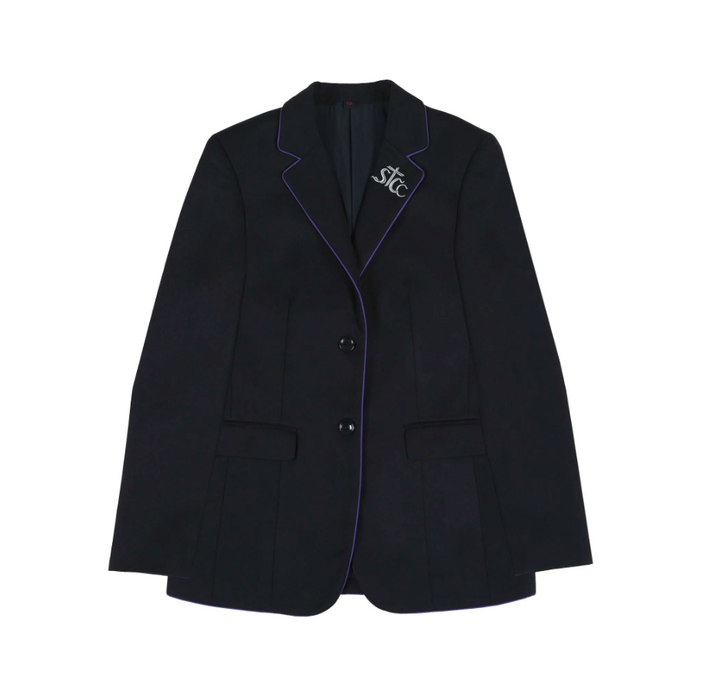 A Navy Blazers from ECF Saint Too Canaan College in size 6T for girl. (Front View)