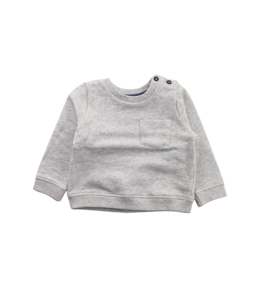 A Grey Buttoned Sweatshirts from The Little White Company in size 6-12M for boy. (Front View)