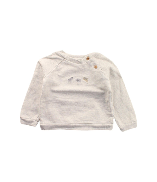 A White Buttoned Sweatshirts from The Little White Company in size 12-18M for boy. (Front View)