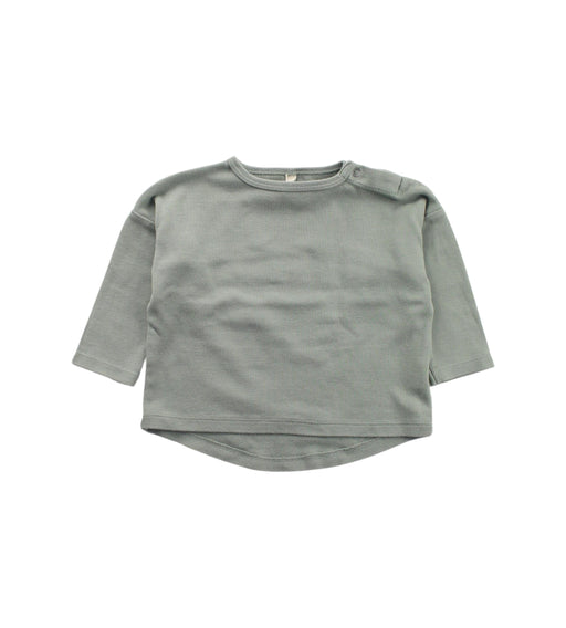A Green Long Sleeve T Shirts from Quincy Mae in size 6-12M for neutral. (Front View)
