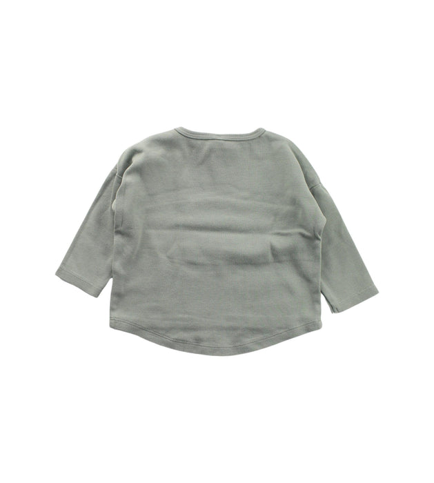 A Green Long Sleeve T Shirts from Quincy Mae in size 6-12M for neutral. (Back View)