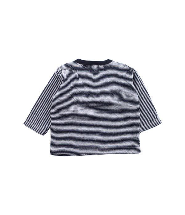 A Blue Long Sleeve Tops from Petit Bateau in size 6-12M for boy. (Back View)
