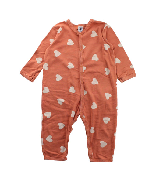 A Orange Long Sleeve Jumpsuits from Petit Bateau in size 12-18M for girl. (Front View)