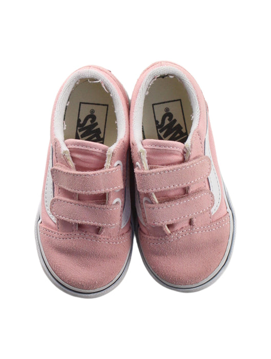 A Pink Sneakers from Vans in size 18-24M for girl. (Back View)