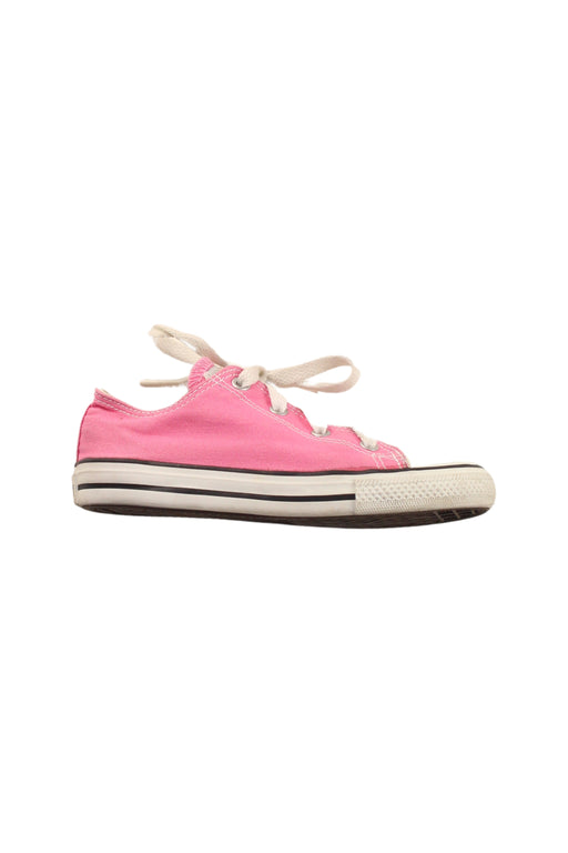 A White Sneakers from Converse in size 4T for girl. (Front View)