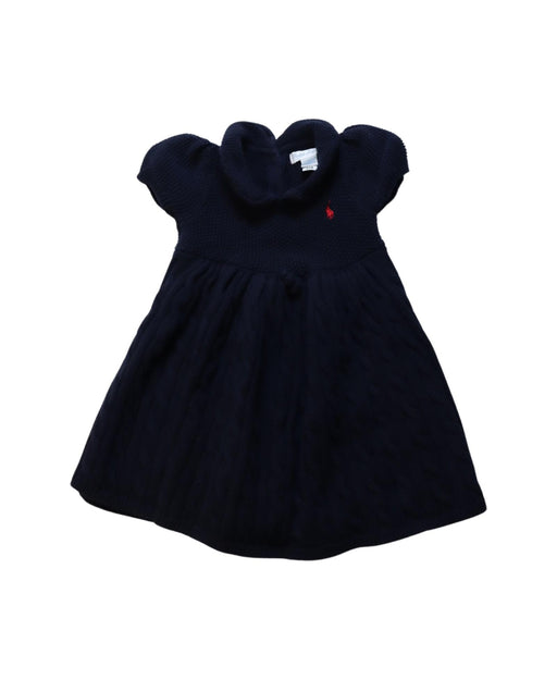 A Navy Short Sleeve Dresses from Ralph Lauren in size 3-6M for girl. (Front View)
