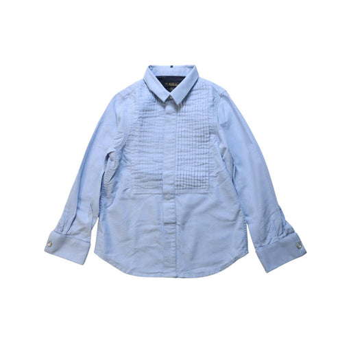 A Blue Long Sleeve Shirts from Velveteen in size 6T for boy. (Front View)