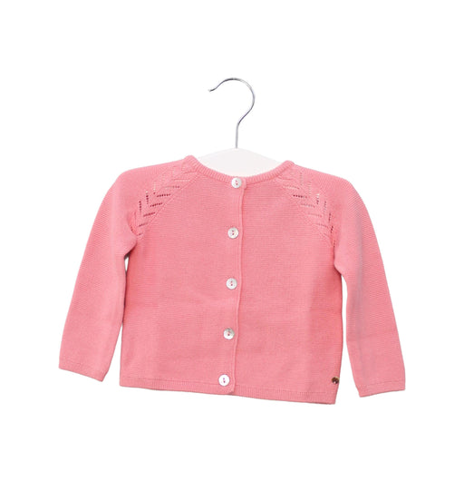 A Pink Cardigans from Tartine et Chocolat in size 3-6M for girl. (Front View)
