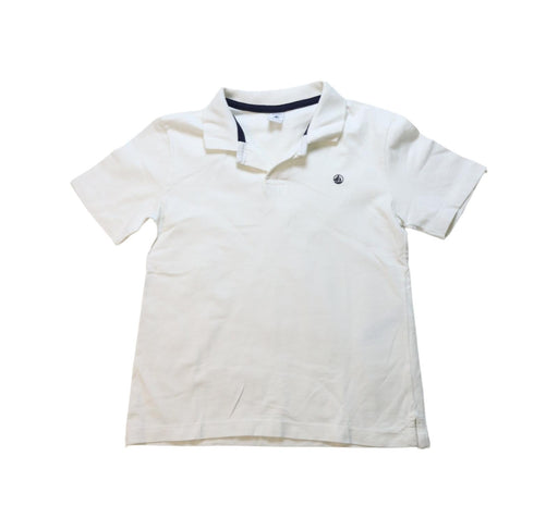 A White Short Sleeve Polos from Petit Bateau in size 10Y for boy. (Front View)