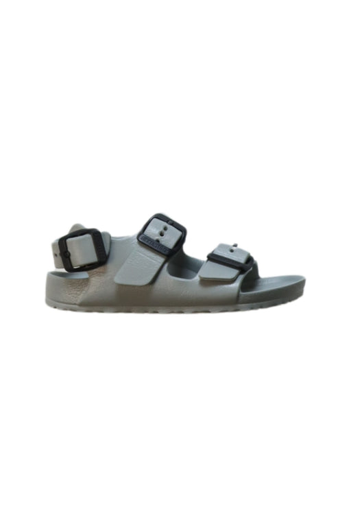 A Green Sandals from Birkenstock in size 4T for girl. (Front View)