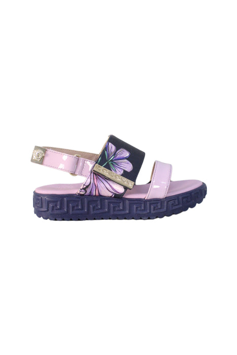 A Purple Sandals from Young Versace in size 4T for girl. (Back View)