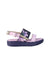 A Purple Sandals from Young Versace in size 4T for girl. (Back View)