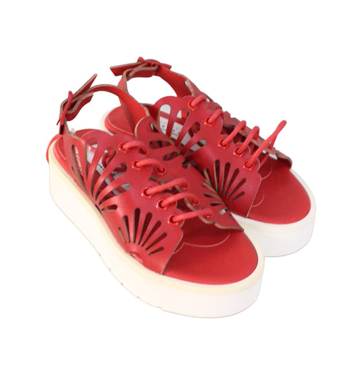 A Red Sandals from Stella McCartney in size 3T for girl. (Front View)