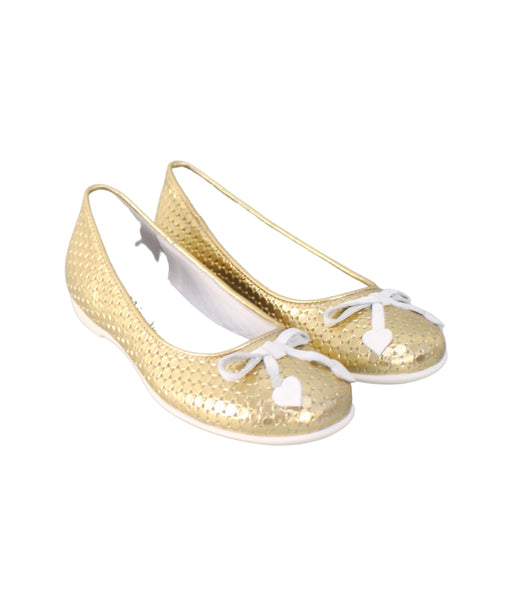 A Gold Flats from I Pinco Pallino in size 6T for girl. (Front View)