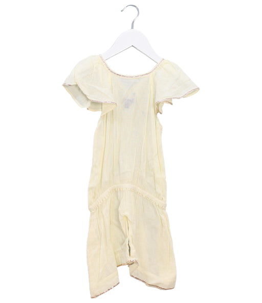 A Ivory Short Sleeve Jumpsuits from Velveteen in size 4T for girl. (Front View)