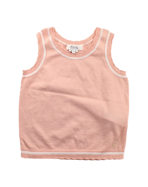 A Pink Sweater Vests from Bonpoint in size 8Y for girl. (Front View)