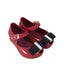 A Burgundy Flats from Mini Melissa Jason Wu in size 3-6M for girl. (Front View)