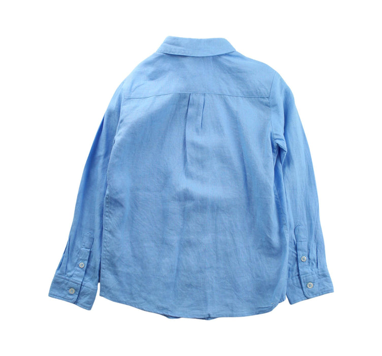 A Blue Long Sleeve Shirts from Jacadi in size 6T for boy. (Back View)