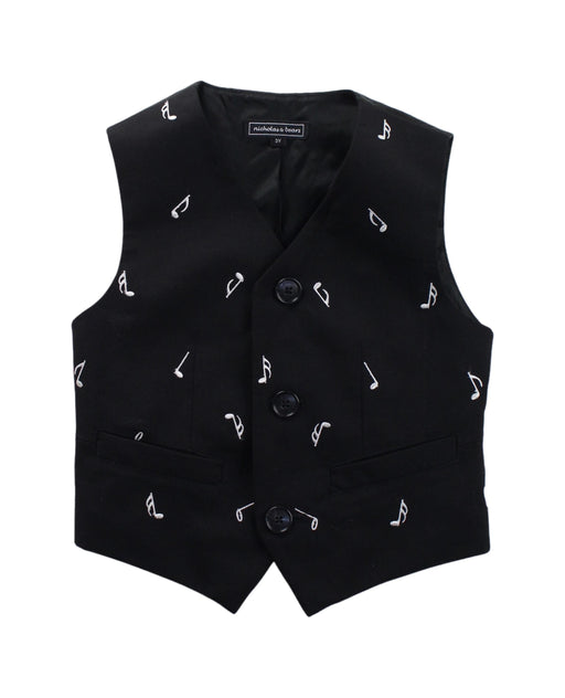 A Black Suit Vests from Nicholas & Bears in size 3T for boy. (Front View)
