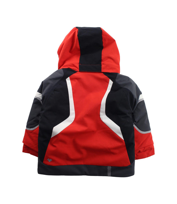A Red Lightweight Jackets from Obermeyer in size 2T for boy. (Back View)