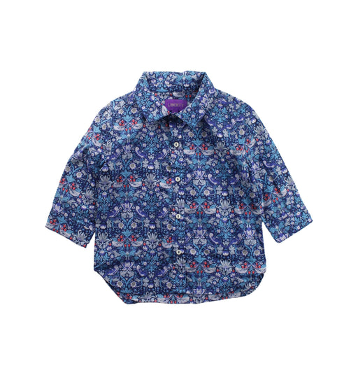 A Blue Long Sleeve Shirts from Liberty London in size 12-18M for boy. (Front View)
