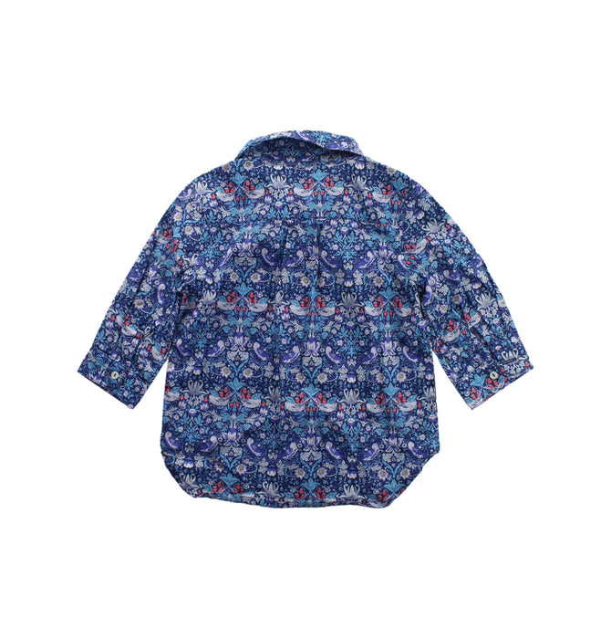 A Blue Long Sleeve Shirts from Liberty London in size 12-18M for boy. (Back View)