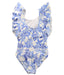 A Blue Swimsuits from Janie & Jack x Rachel Zoe in size 5T for girl. (Back View)