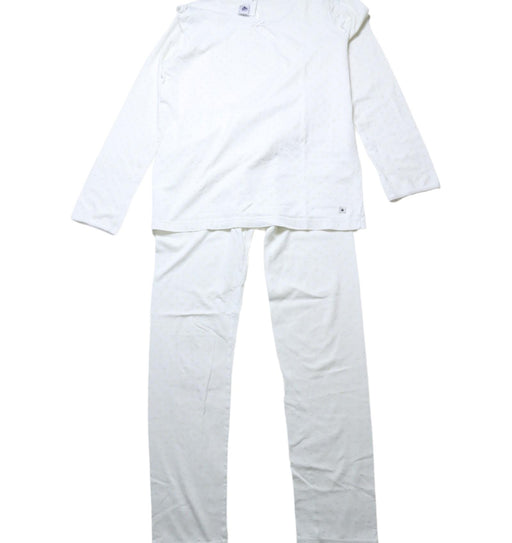 A White Pyjama Sets from Petit Bateau in size 12Y for girl. (Front View)