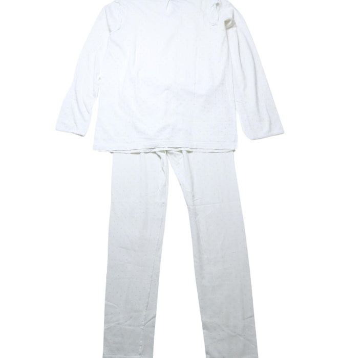 A White Pyjama Sets from Petit Bateau in size 12Y for girl. (Back View)