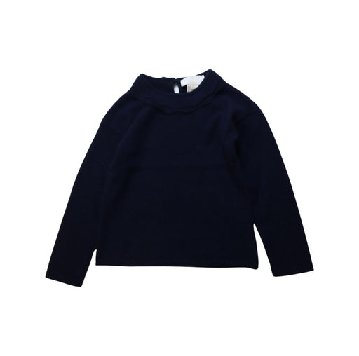 A Navy Long Sleeve Tops from Jacadi in size 6T for girl. (Front View)