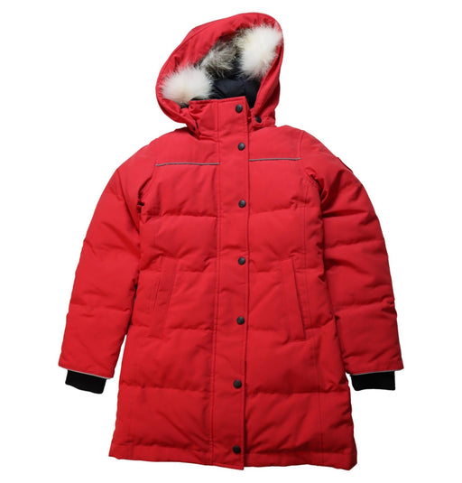 A Red Coats from Canada Goose in size 7Y for neutral. (Front View)