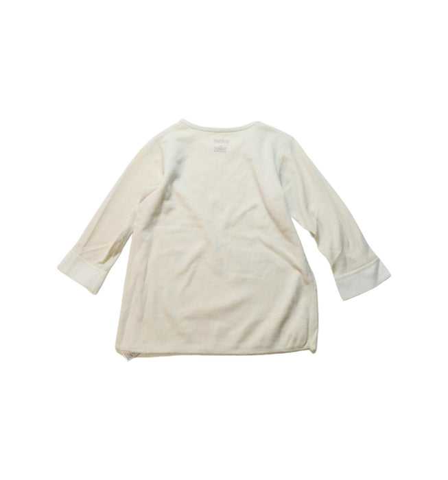 A Ivory Long Sleeve Tops from Mides in size 12-18M for neutral. (Back View)