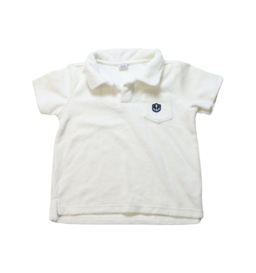 A White Short Sleeve Polos from Janie & Jack in size 18-24M for boy. (Front View)