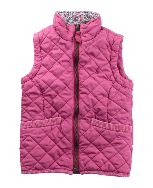 A Pink Outerwear Vests from Joules in size 2T for girl. (Front View)