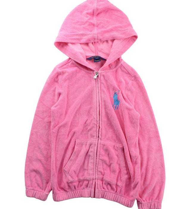 A Pink Lightweight Jackets from Polo Ralph Lauren in size 6T for girl. (Front View)